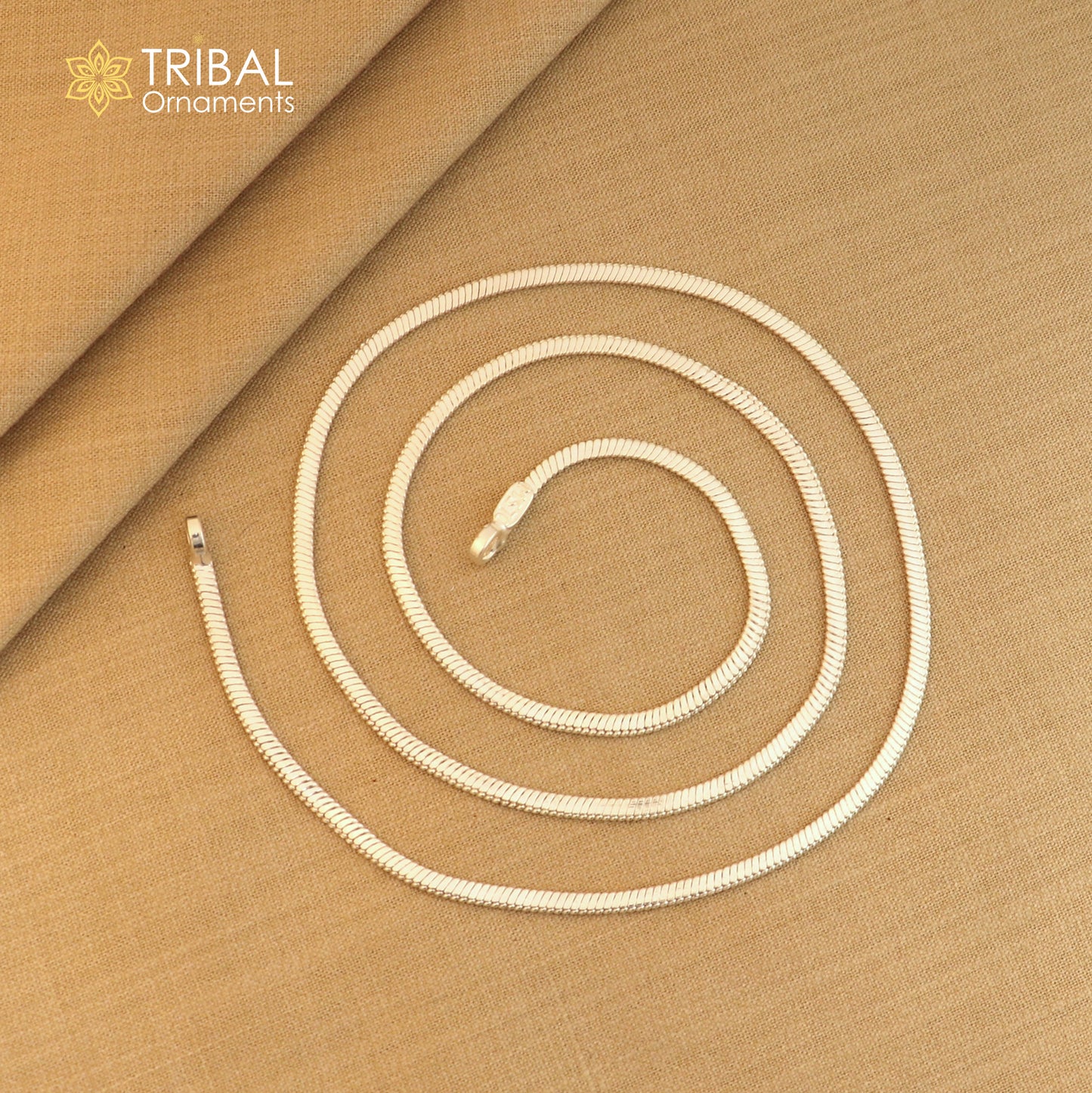 2MM 24 inches 925 sterling silver fancy flate snake chain necklace unisex jewelry ch273 - TRIBAL ORNAMENTS