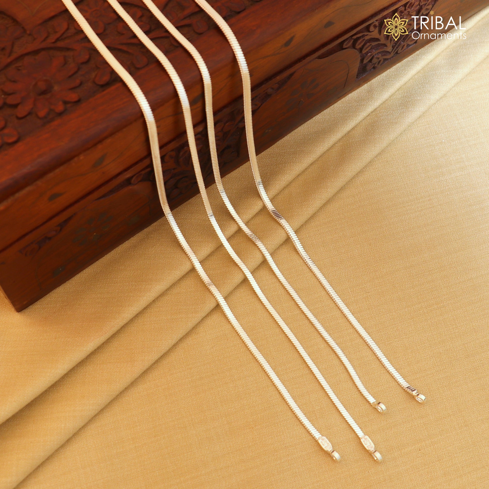 2MM 24 inches 925 sterling silver fancy flate snake chain necklace unisex jewelry ch273 - TRIBAL ORNAMENTS