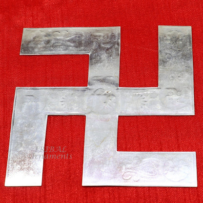 4x4 inches 925 sterling silver handmade swastika amazing divine holy swastik for your home and temple su892 - TRIBAL ORNAMENTS