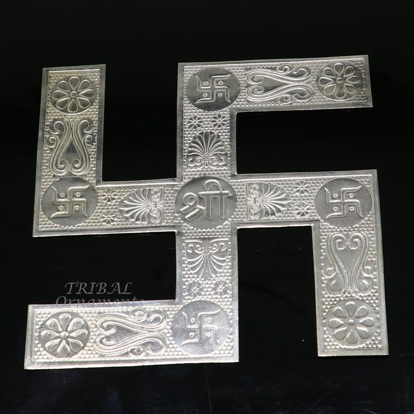 4x4 inches 925 sterling silver handmade swastika amazing divine holy swastik for your home and temple su892 - TRIBAL ORNAMENTS