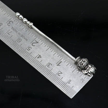 3" inches long handmade solid 925 sterling silver kumkum sticks, eyeliner stick, kajal stick, surma stick, brides vintage style gift su656 - TRIBAL ORNAMENTS