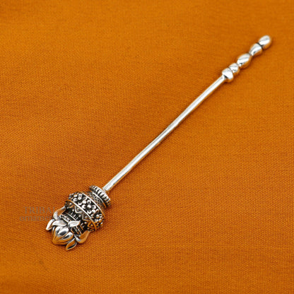 3" inches long handmade solid 925 sterling silver kumkum sticks, eyeliner stick, kajal stick, surma stick, brides vintage style gift su656 - TRIBAL ORNAMENTS
