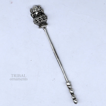 3" inches long handmade solid 925 sterling silver kumkum sticks, eyeliner stick, kajal stick, surma stick, brides vintage style gift su656 - TRIBAL ORNAMENTS