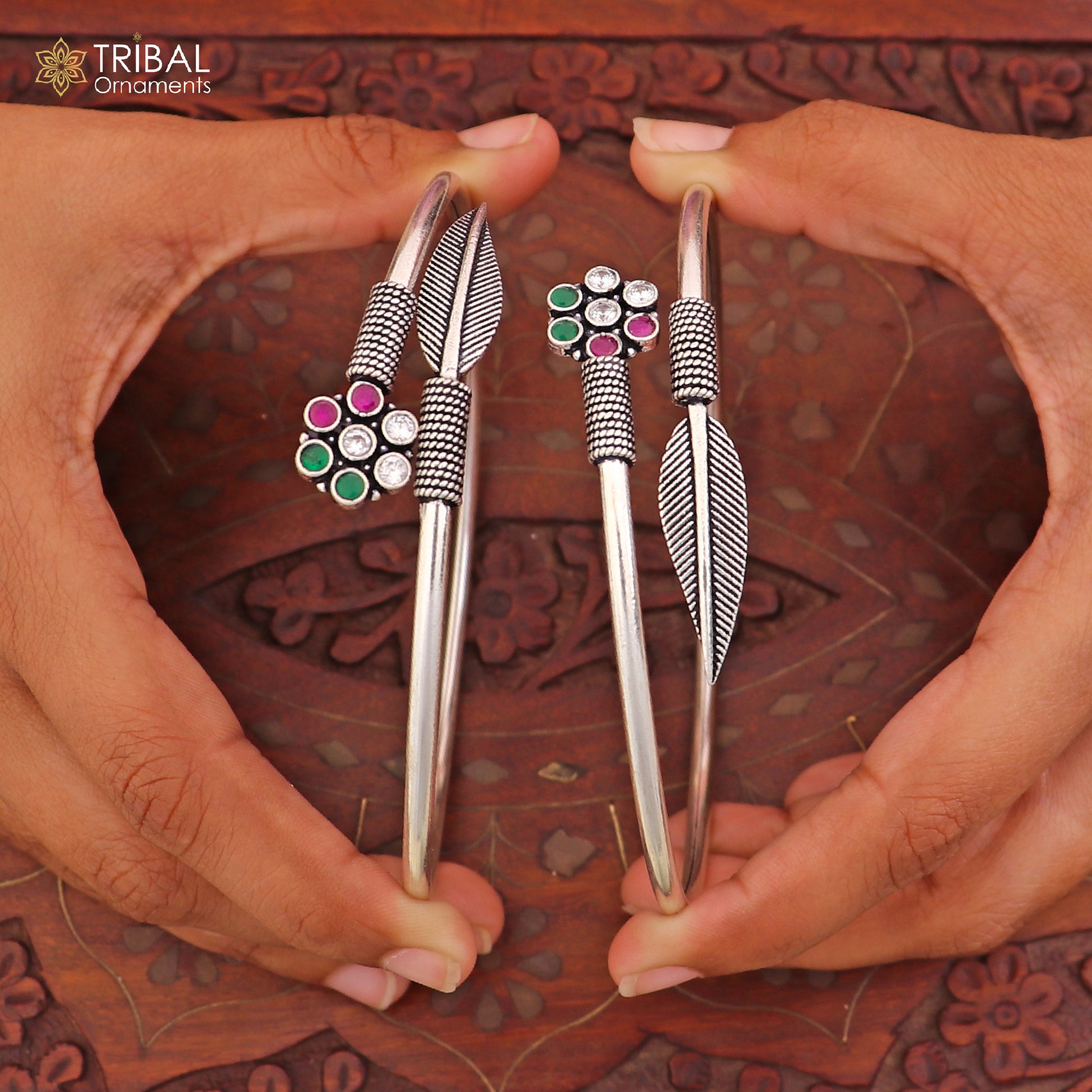 3 mm 925 sterling silver vintage leaf design customized foot ankle kada bracelet jewelry nsfk151 - TRIBAL ORNAMENTS