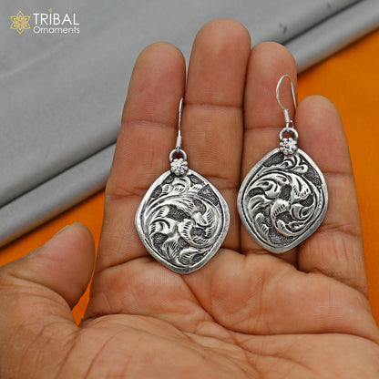 Sterling silver beaded chain with Chitai design, traditional long necklace from TRIBAL ORNAMENTS featuring cultural handcrafted jewelry.
