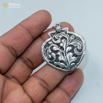 30-inch sterling silver beaded chain necklace with chitai design, traditional cultural jewelry by TRIBAL ORNAMENTS.