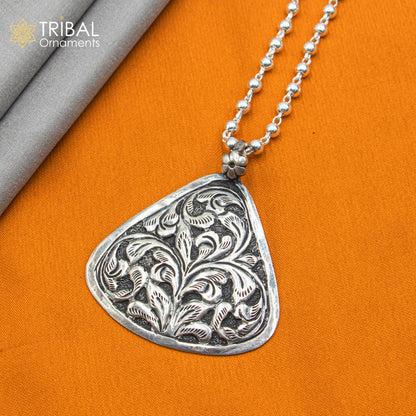 30" 925 sterling silver handmade beaded chain with chitai design long necklace traditional cultural functional pendant necklace jewelry  Set714 - TRIBAL ORNAMENTS