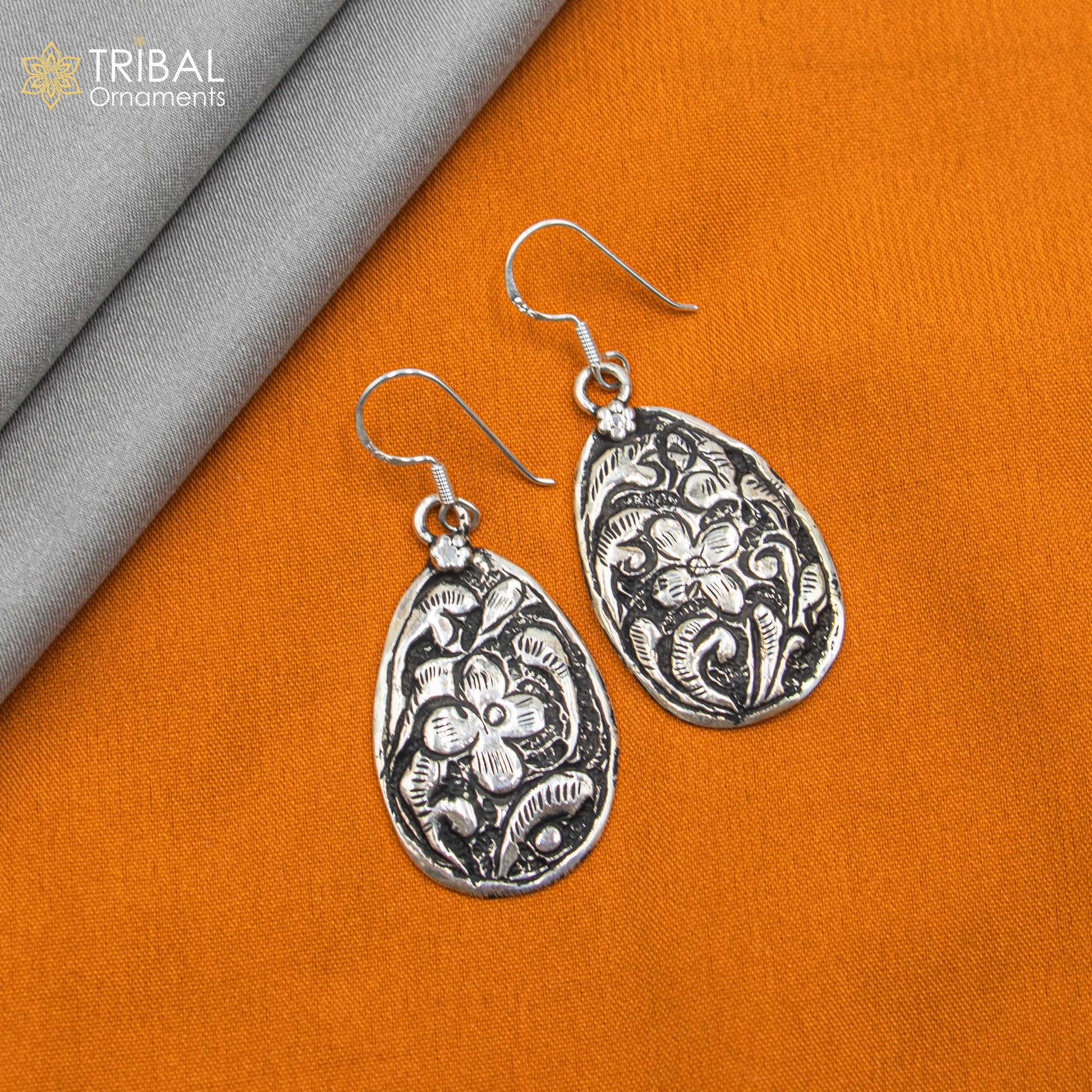 30" 925 sterling silver handmade beaded chain with flower design long necklace traditional cultural functional pendant necklace jewelry  Set713 - TRIBAL ORNAMENTS