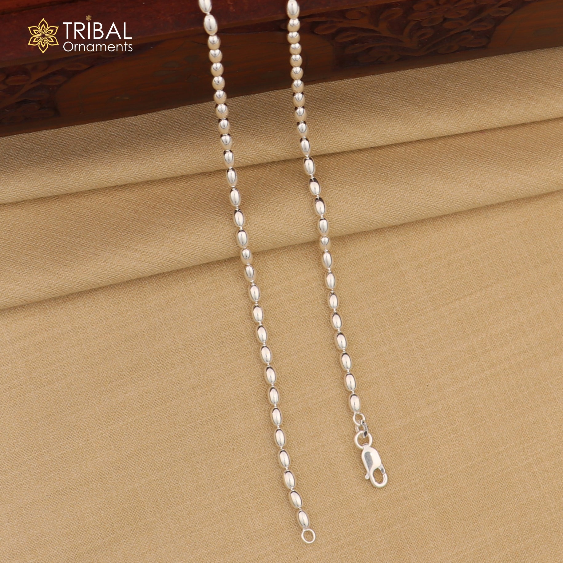 3mm 10.5 925 sterling silver beaded/ball chain anklet bracelet amazing light weight delicate anklets belly dance silver jewelry ank599 - TRIBAL ORNAMENTS