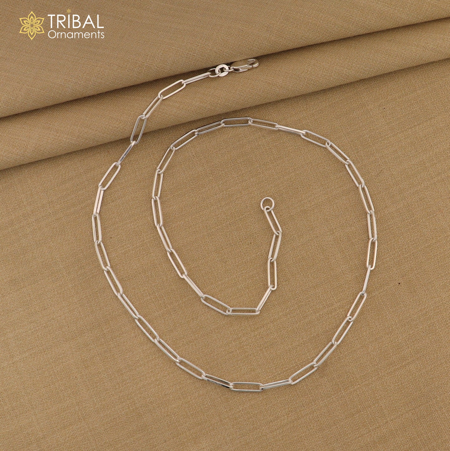 3MM 20" 925 sterling silver fancy stylish silver chain necklace link chain best gifting jewelry ch574 - TRIBAL ORNAMENTS