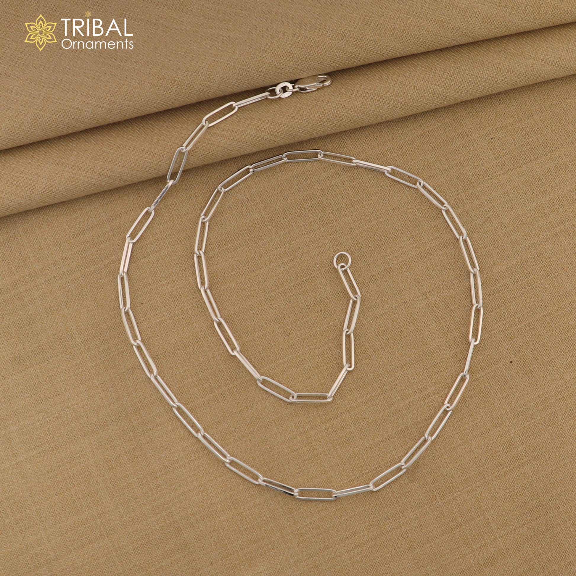 3MM 20" 925 sterling silver fancy stylish silver chain necklace link chain best gifting jewelry ch574 - TRIBAL ORNAMENTS