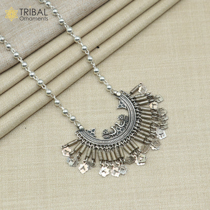 4 mm 26 inches beaded chain 925 sterling silver vintage design ethnic necklace tribal jewelry set729 - TRIBAL ORNAMENTS