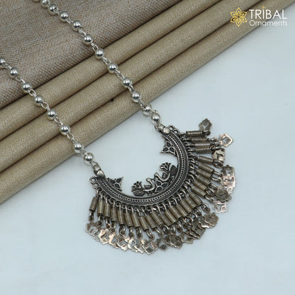 4 mm 26 inches beaded chain 925 sterling silver vintage design ethnic necklace tribal jewelry set729 - TRIBAL ORNAMENTS