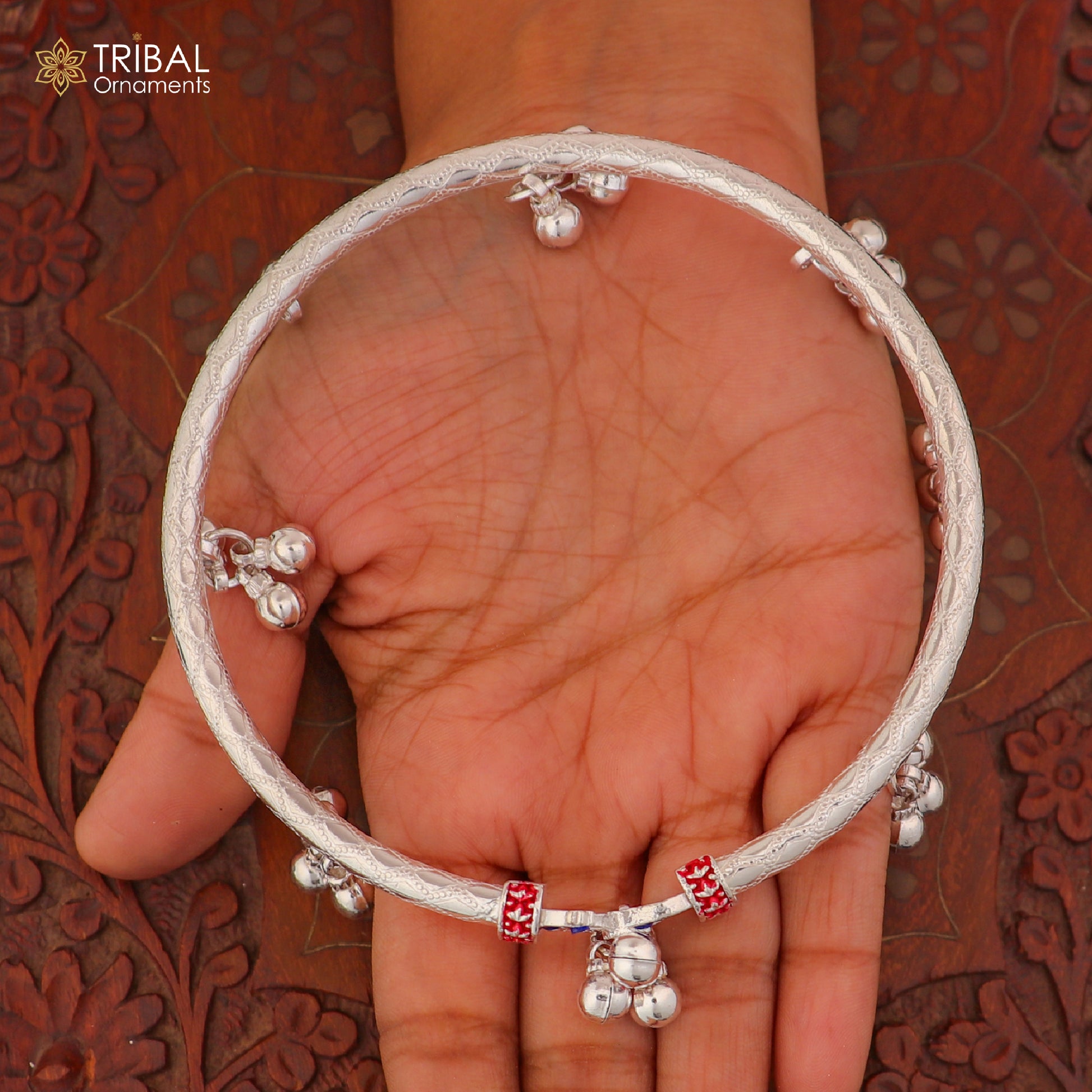 4 mm 925 sterling silver vintage design customized foot ankle bracelet with noisy bells kada jewelry nsfk155 - TRIBAL ORNAMENTS