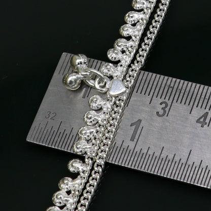 5.5" fancy style handmade customized design stylish new born baby anklets, solid sterling silver kids ankle bracelet gifting jewelry ank314 - TRIBAL ORNAMENTS