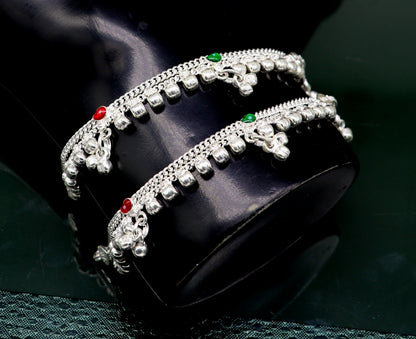 5.5" inches long customized anklets for new born baby anklets, best unisex kids foot bracelet charm anklets bracelet from India ank284 - TRIBAL ORNAMENTS