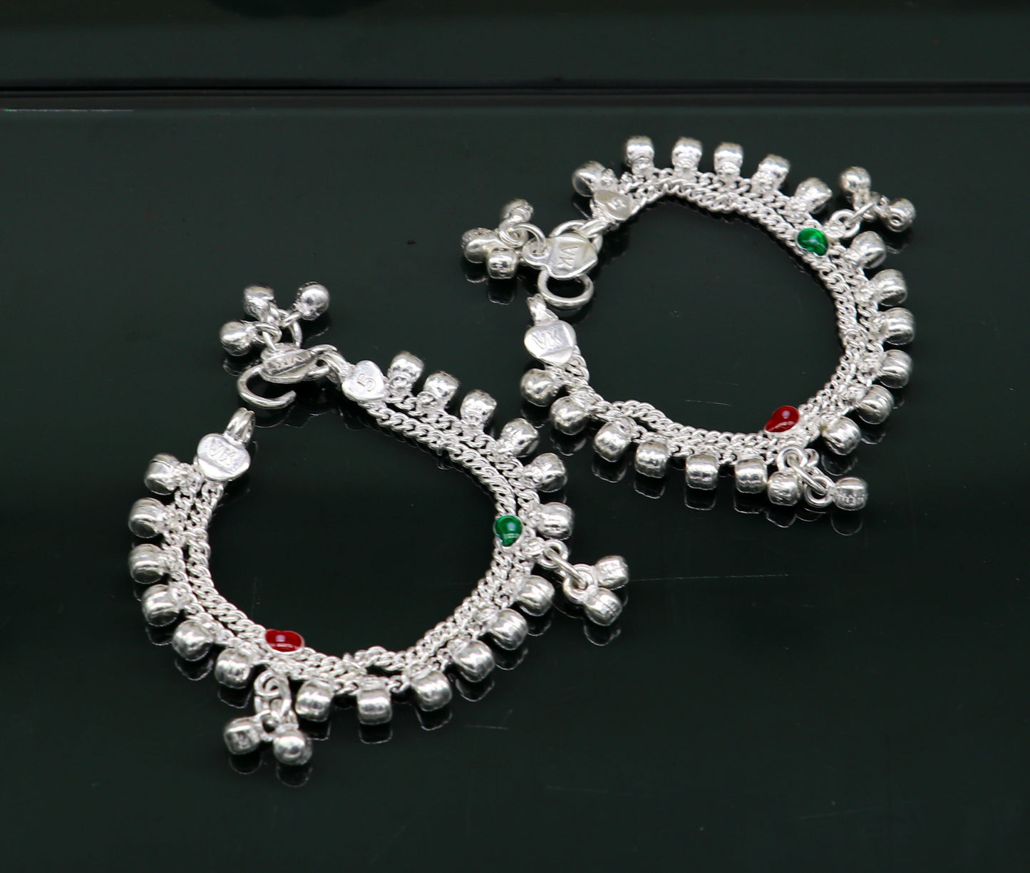 5.5" inches long customized anklets for new born baby anklets, best unisex kids foot bracelet charm anklets bracelet from India ank284 - TRIBAL ORNAMENTS