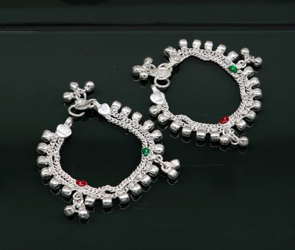 5.5" inches long customized anklets for new born baby anklets, best unisex kids foot bracelet charm anklets bracelet from India ank284 - TRIBAL ORNAMENTS