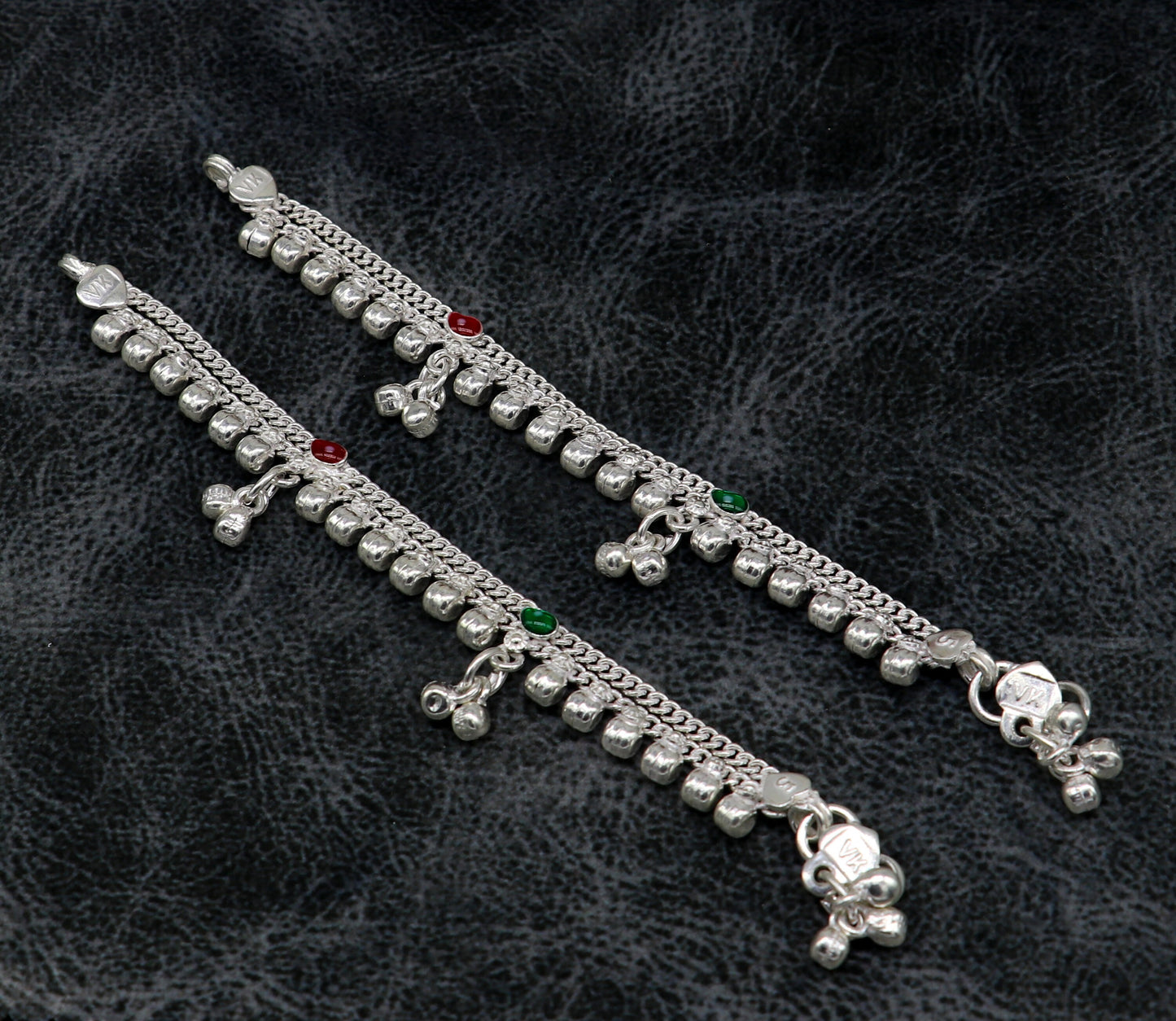 5.5" inches long customized anklets for new born baby anklets, best unisex kids foot bracelet charm anklets bracelet from India ank284 - TRIBAL ORNAMENTS