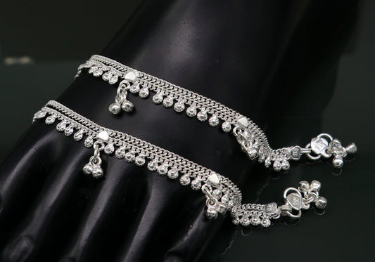 5.5" long handmade customized design baby anklets, fabulous noisy hanging bells kids gifting charm ankle bracelet foot bracelet ank291 - TRIBAL ORNAMENTS