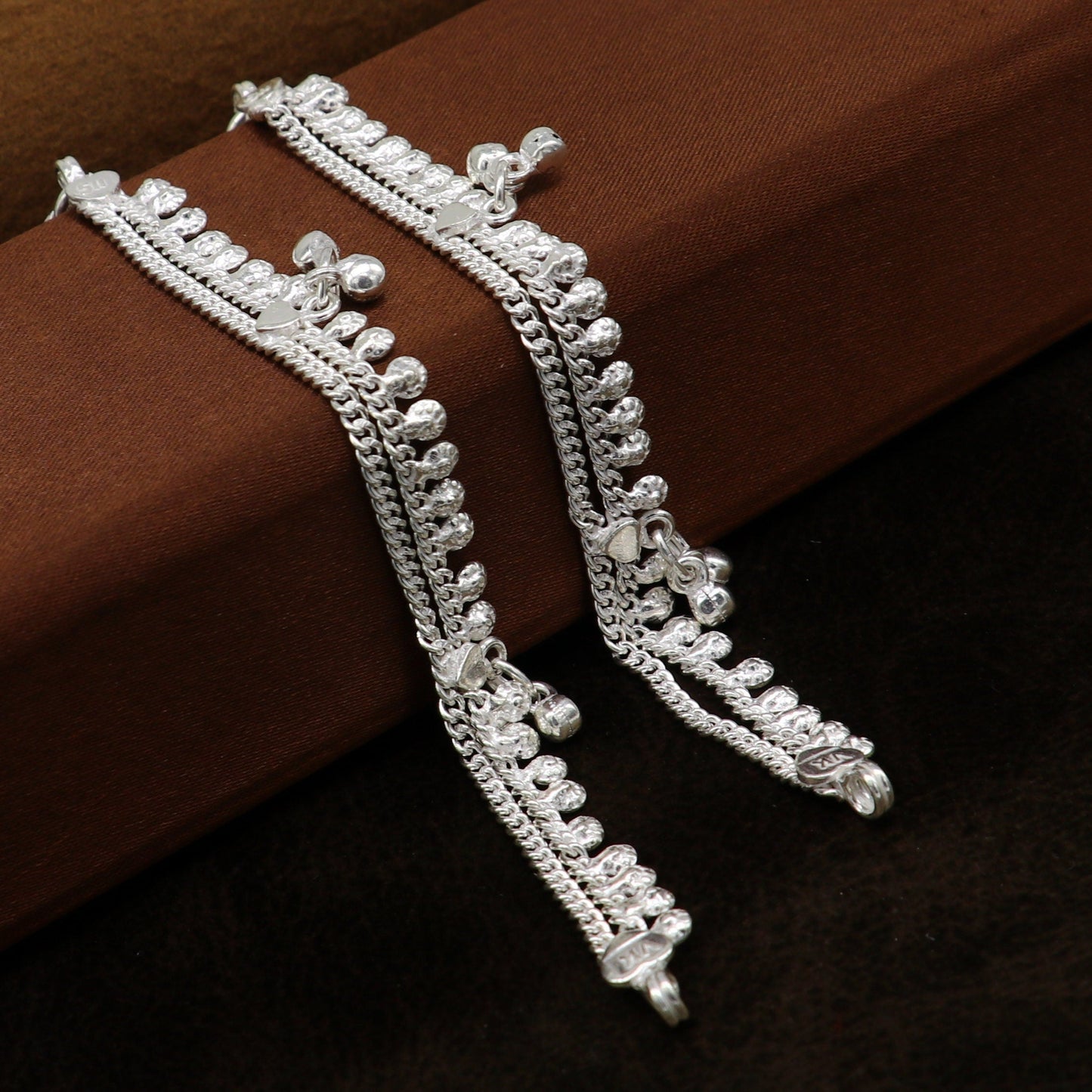 5.5" long handmade customized design baby anklets, fabulous noisy hanging bells kids gifting charm ankle bracelet foot bracelet ank291 - TRIBAL ORNAMENTS