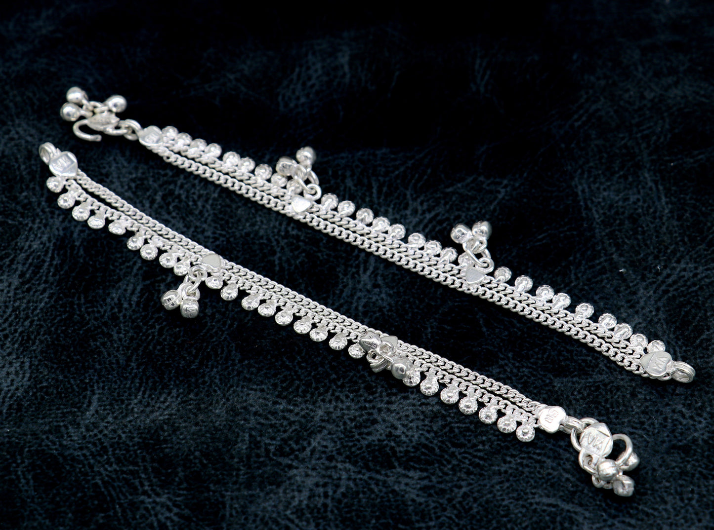 5.5" long handmade customized design baby anklets, fabulous noisy hanging bells kids gifting charm ankle bracelet foot bracelet ank291 - TRIBAL ORNAMENTS