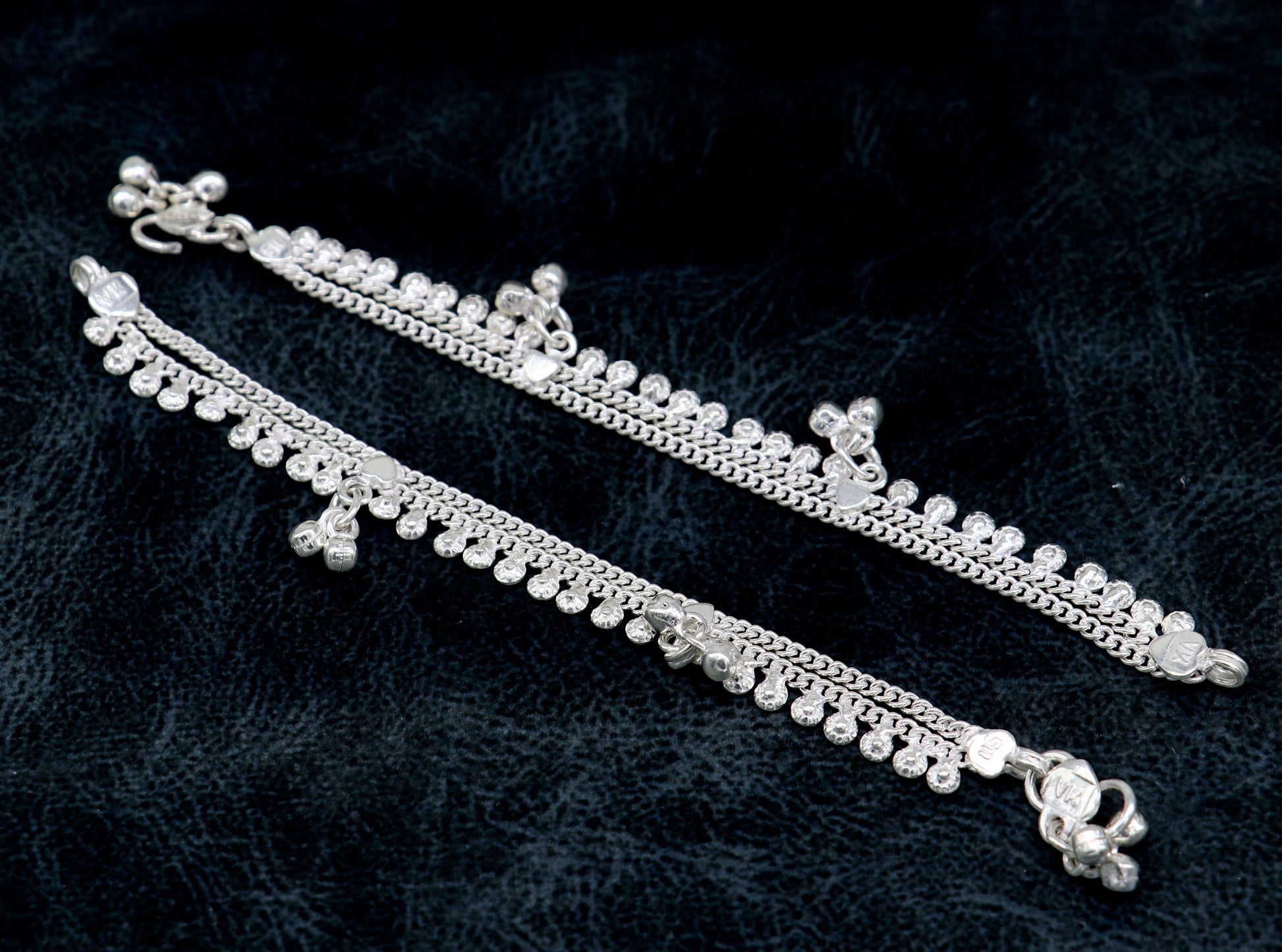 5.5" long handmade customized design baby anklets, fabulous noisy hanging bells kids gifting charm ankle bracelet foot bracelet ank291 - TRIBAL ORNAMENTS