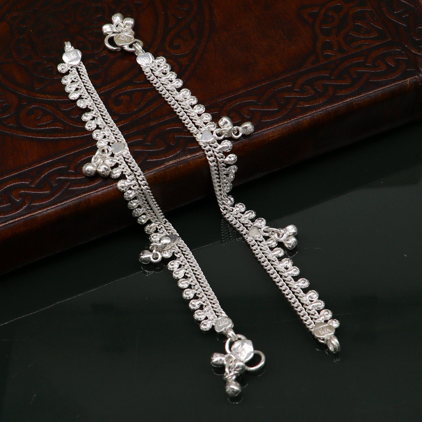 5.5" long handmade customized design baby anklets, fabulous noisy hanging bells kids gifting charm ankle bracelet foot bracelet ank291 - TRIBAL ORNAMENTS