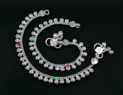 5.5" long handmade customized waved design single chain fabulous noisy anklets for baby or kids personalized gift foot bracelet ank294 - TRIBAL ORNAMENTS