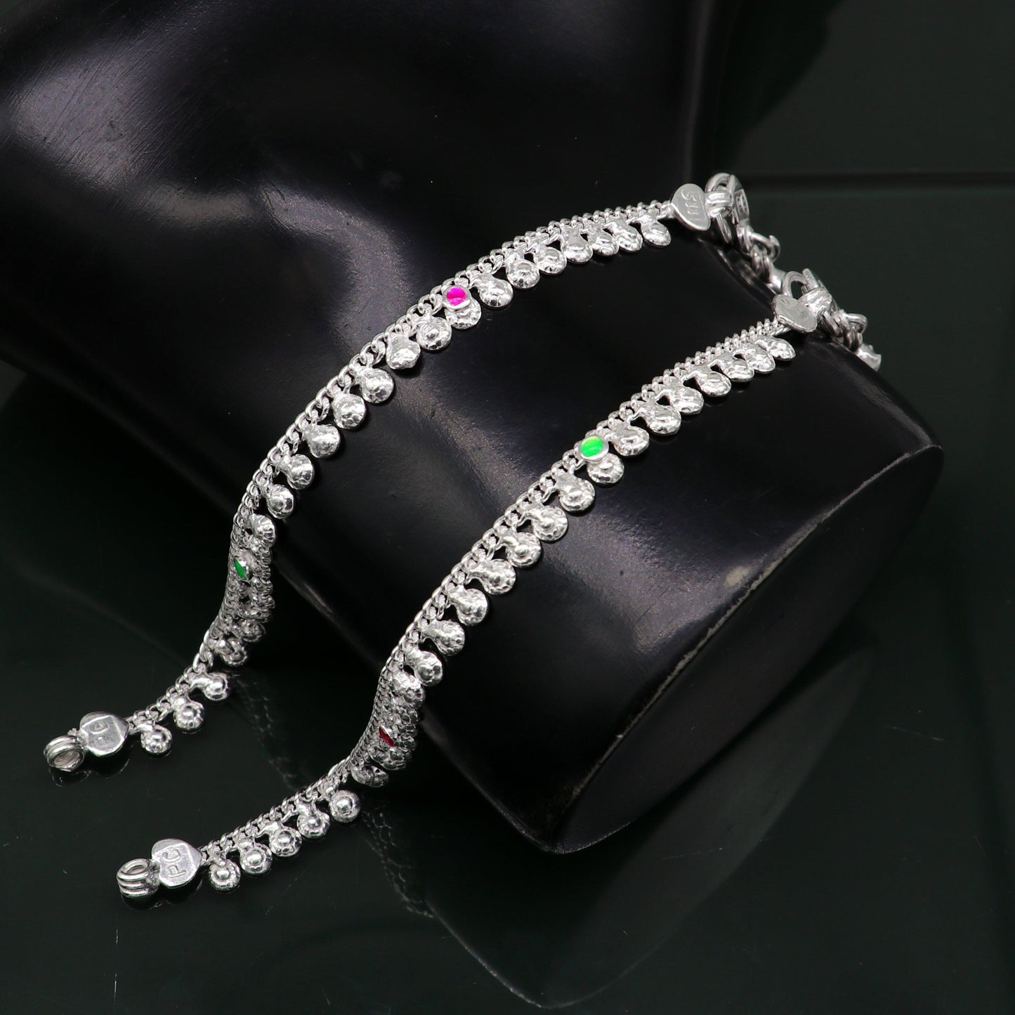 5.5" long handmade customized waved design single chain fabulous noisy anklets for baby or kids personalized gift foot bracelet ank294 - TRIBAL ORNAMENTS