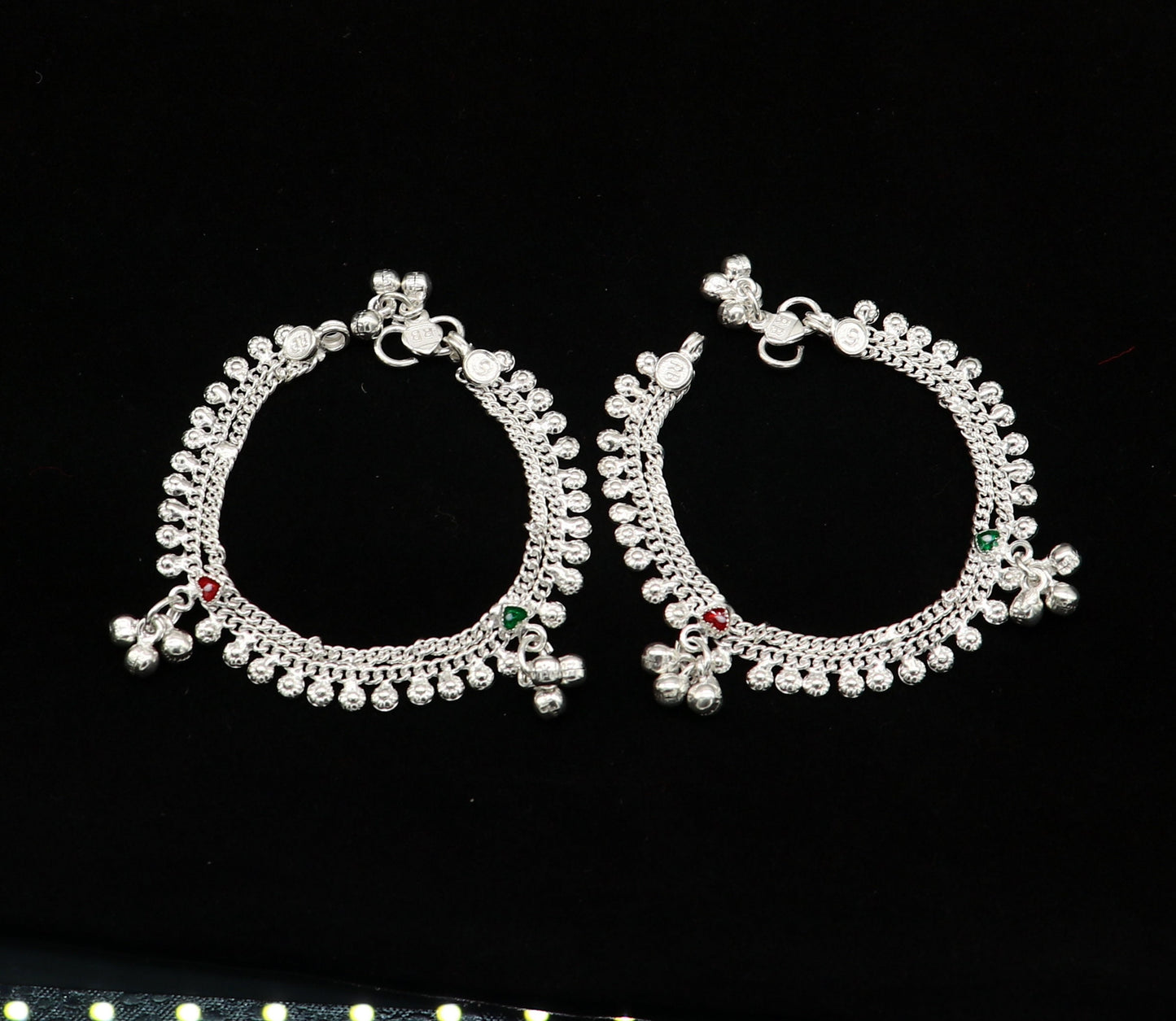 5" inch handmade solid sterling silver baby kids ankle bracelet unisex new born baby anklet foot bracelet customized charm bracelet ank388 - TRIBAL ORNAMENTS