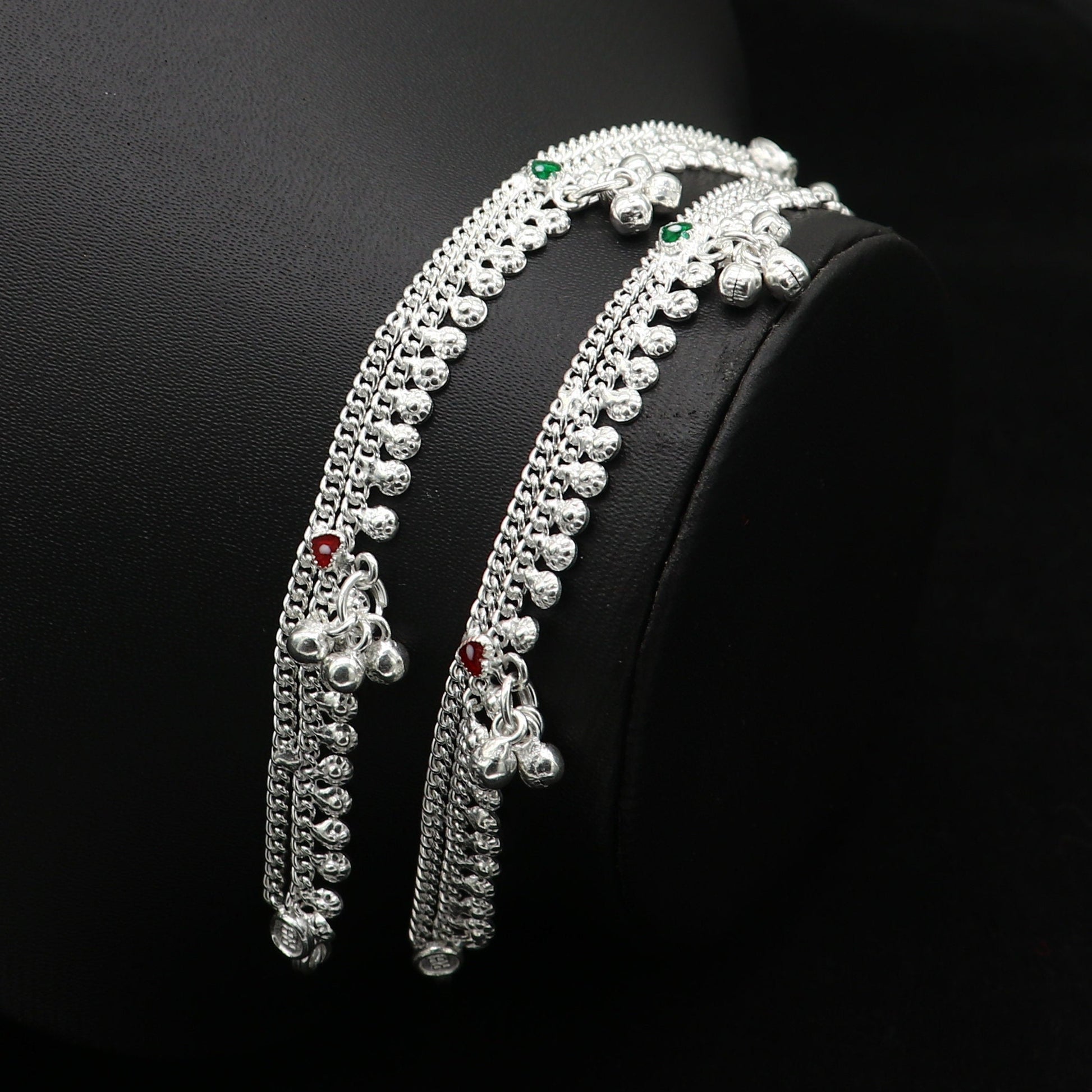 5" inch handmade solid sterling silver baby kids ankle bracelet unisex new born baby anklet foot bracelet customized charm bracelet ank388 - TRIBAL ORNAMENTS