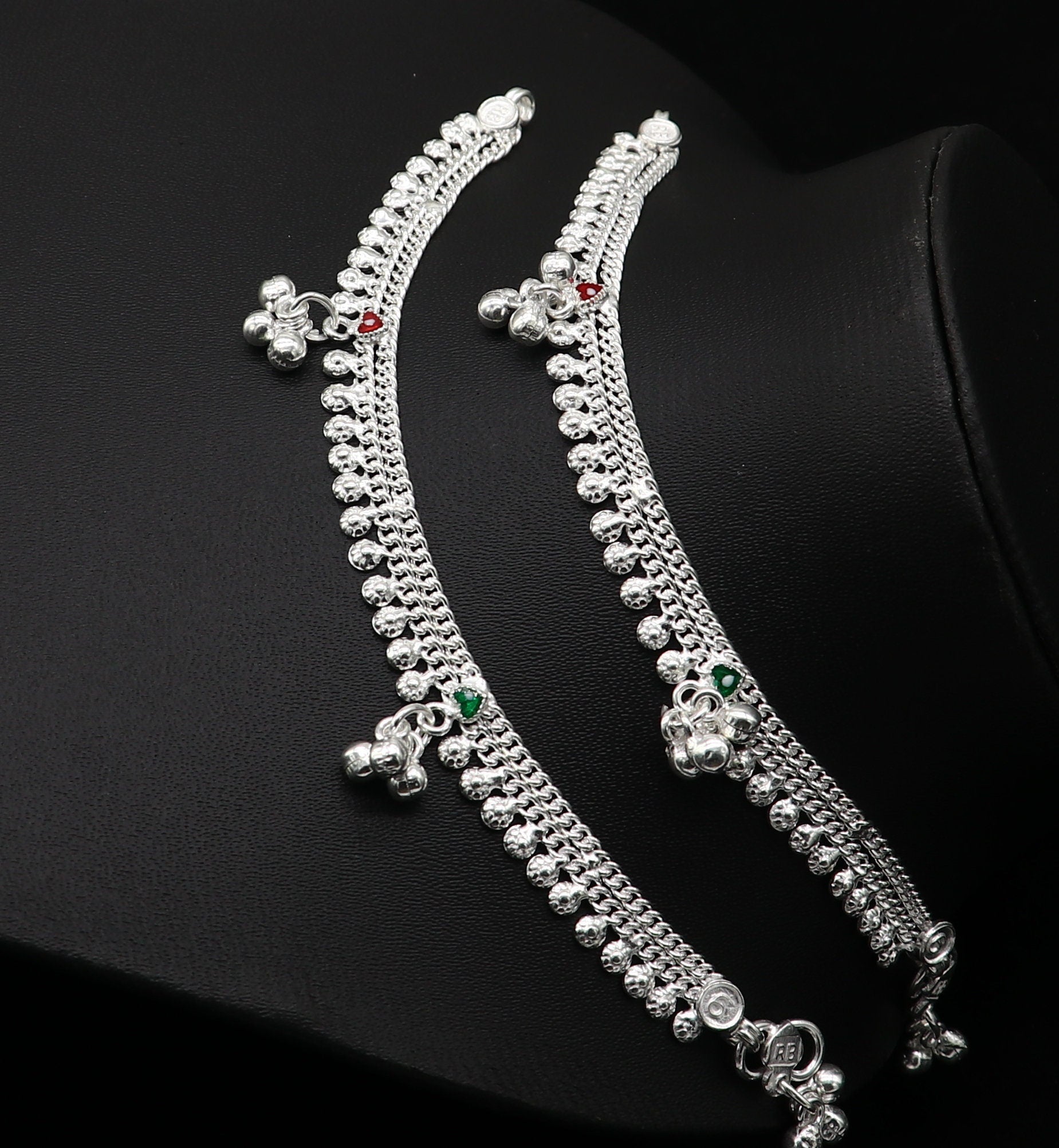 5" inch handmade solid sterling silver baby kids ankle bracelet unisex new born baby anklet foot bracelet customized charm bracelet ank388 - TRIBAL ORNAMENTS