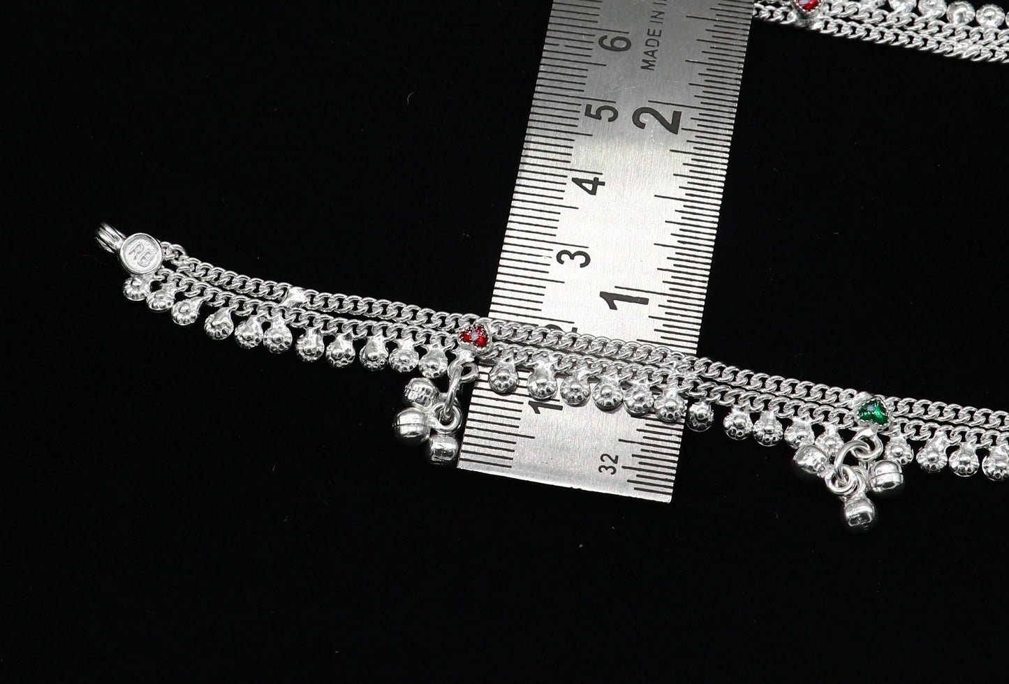 5" inch handmade solid sterling silver baby kids ankle bracelet unisex new born baby anklet foot bracelet customized charm bracelet ank388 - TRIBAL ORNAMENTS