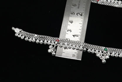 5" inch handmade solid sterling silver baby kids ankle bracelet unisex new born baby anklet foot bracelet customized charm bracelet ank388 - TRIBAL ORNAMENTS