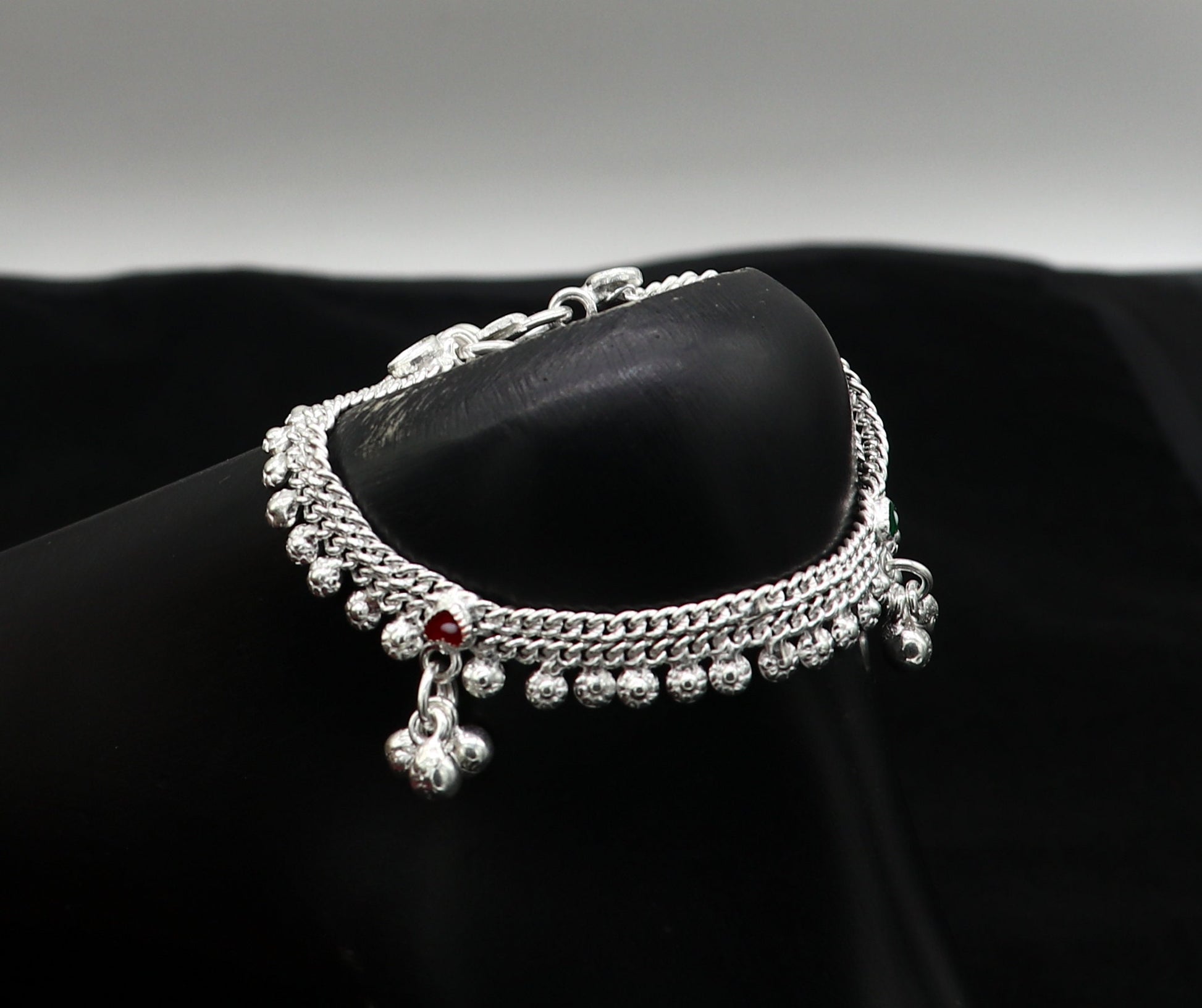 5" inch handmade solid sterling silver baby kids ankle bracelet unisex new born baby anklet foot bracelet customized charm bracelet ank388 - TRIBAL ORNAMENTS