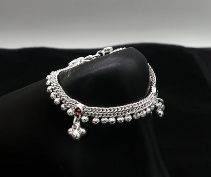 5" inch handmade solid sterling silver baby kids ankle bracelet unisex new born baby anklet foot bracelet customized charm bracelet ank388 - TRIBAL ORNAMENTS