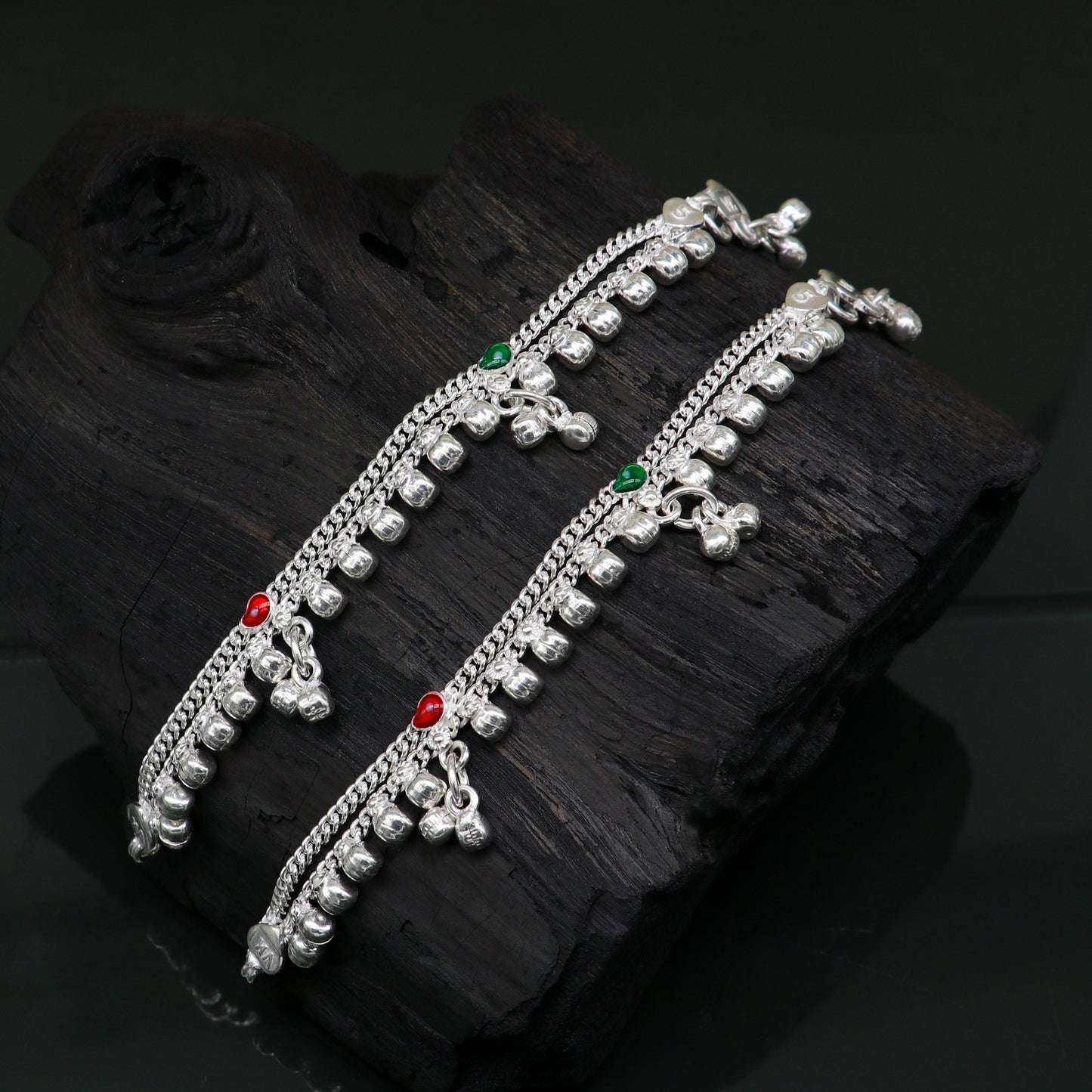 5 inches long customized anklets for new born baby anklets, best unisex kids foot bracelet charm anklets bracelet from India ank283 - TRIBAL ORNAMENTS