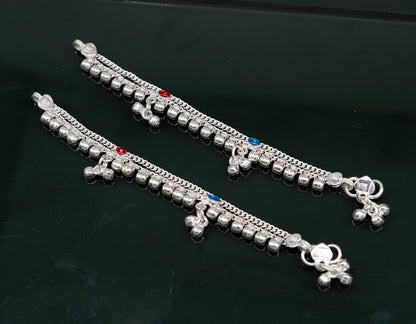 5" inches long customized anklets for new born baby anklets, best unisex kids foot bracelet charm anklets bracelet from India ank285 - TRIBAL ORNAMENTS