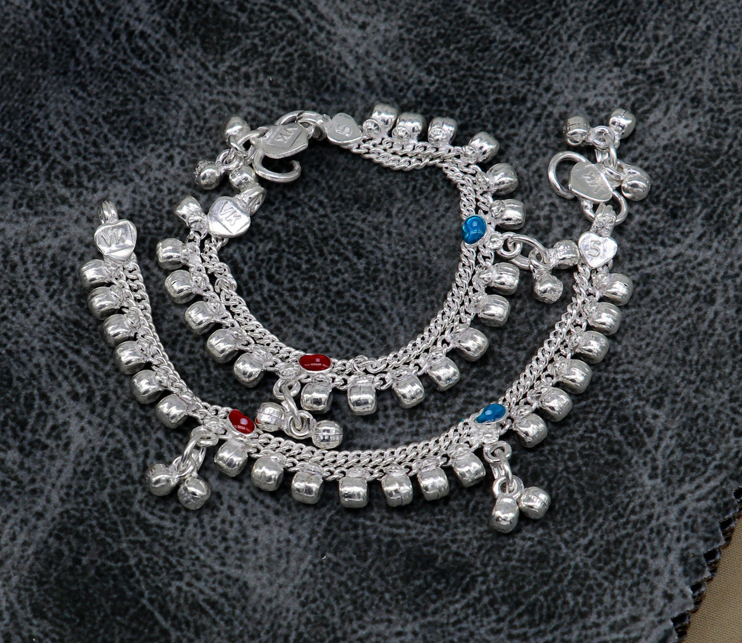 5" inches long customized anklets for new born baby anklets, best unisex kids foot bracelet charm anklets bracelet from India ank285 - TRIBAL ORNAMENTS