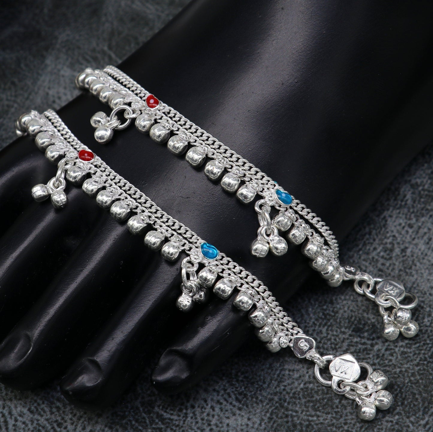 5" inches long customized anklets for new born baby anklets, best unisex kids foot bracelet charm anklets bracelet from India ank285 - TRIBAL ORNAMENTS