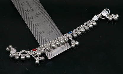 5" inches long customized anklets for new born baby anklets, best unisex kids foot bracelet charm anklets bracelet from India ank285 - TRIBAL ORNAMENTS