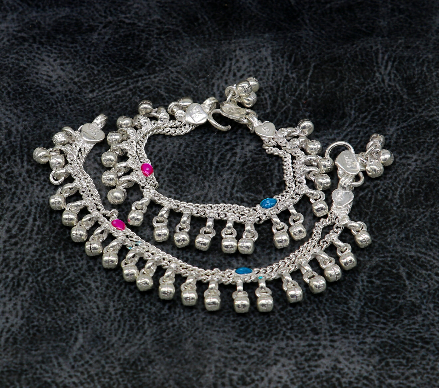 5" inches long customized anklets for new born baby anklets, best unisex kids foot bracelet charm anklets bracelet with noisy bells ank287 - TRIBAL ORNAMENTS