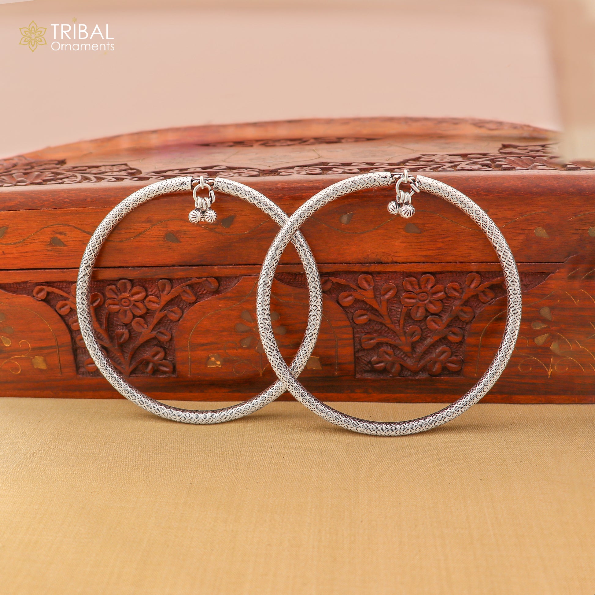 5 mm 925 sterling silver vintage ethnic design customized foot ankle kada bracelet with hanging drops  belly dance jewelry nsfk152 - TRIBAL ORNAMENTS