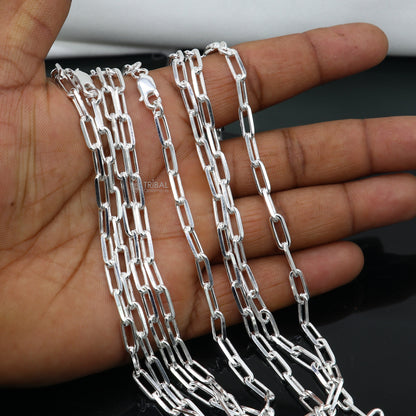 5mm 925 sterling silver Rolo link chain necklace by Tribal Ornaments, delicate and high-quality unisex jewelry for gifting.