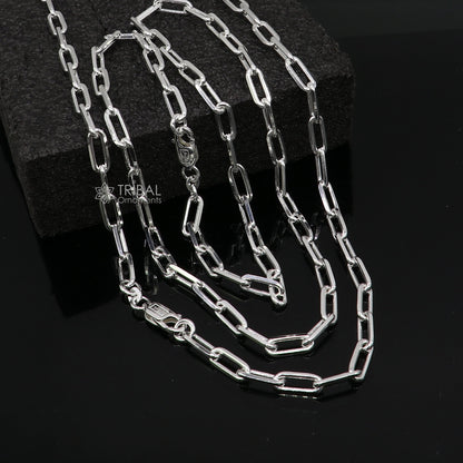 Delicate 5mm 925 sterling silver Rolo chain necklace by Tribal Ornaments, featuring high-quality handmade links, unisex jewelry.