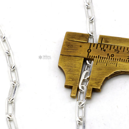 Delicate 5mm 925 sterling silver Rolo chain necklace by Tribal Ornaments, unisex jewelry with high-quality handmade links.