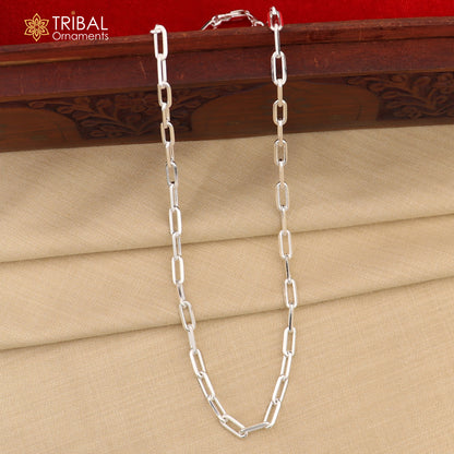 Delicate 5mm 925 sterling silver Rolo chain necklace by Tribal Ornaments, unisex design, handmade, high-quality jewelry.