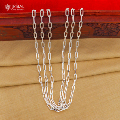 Delicate 5mm 925 sterling silver Rolo link chain necklace from Tribal Ornaments, unisex, high-quality handmade jewelry.
