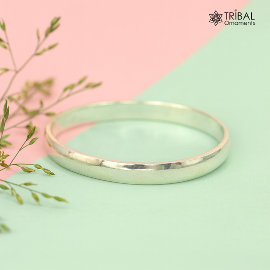 5mm Sterling silver handmade solid kada baby bracelet bangle for unisex, amazing sikha, punjabi kada, solid silver kids jewelry nsk325 - TRIBAL ORNAMENTS